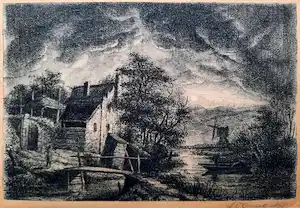 Jacobus Ludovicus Cornet - 1851 - Boerderij in de polder met molen - 21589 verkauft für € 15!