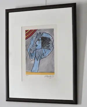 Corneille - Visage et Oiseau bleu - Handgesigneerd - 1996 kopen? Bied vanaf 150!