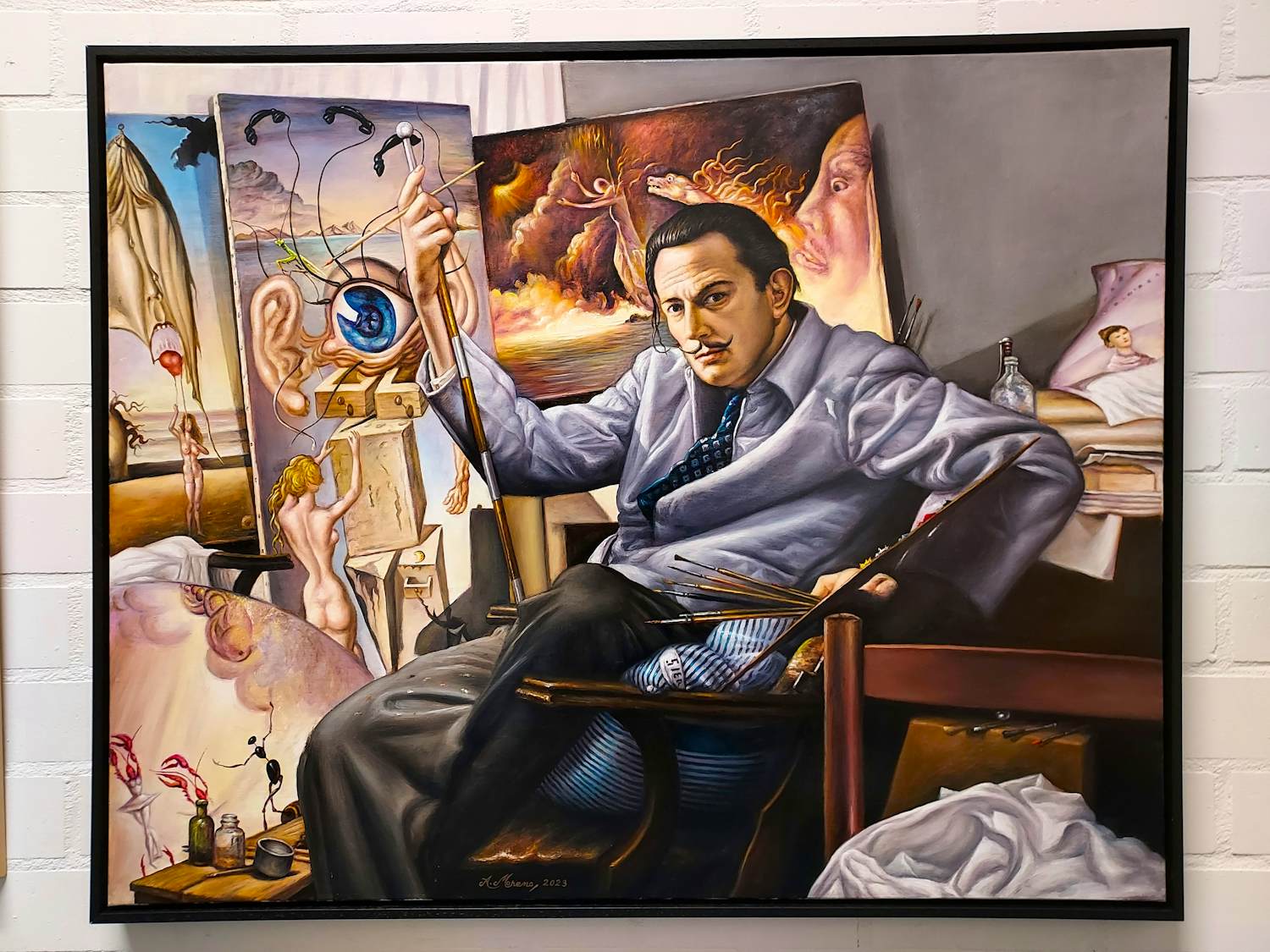 Alfonso Moreno - Salvador Dali in zijn atelier in New York kopen? Bied vanaf 395!