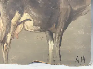 Anton Mauve (sr.) - olieverfstudie van een koe kopen? Bied vanaf 150!