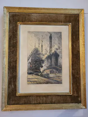 Hans Klemke - Industriële kleurenets - Hochofen Berlin - 1949 kaufen? Bieten Sie von 85!