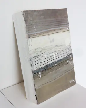 Buy Ron van der Werf - Uniek werk in gemengde techniek op hout / wandobject, Zonder titel? Bid from 125!