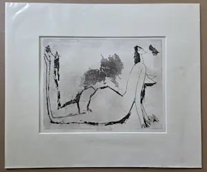 Buy Theo Beerendonk - Naakt. Liggende dame. Ets.? Bid from 69!