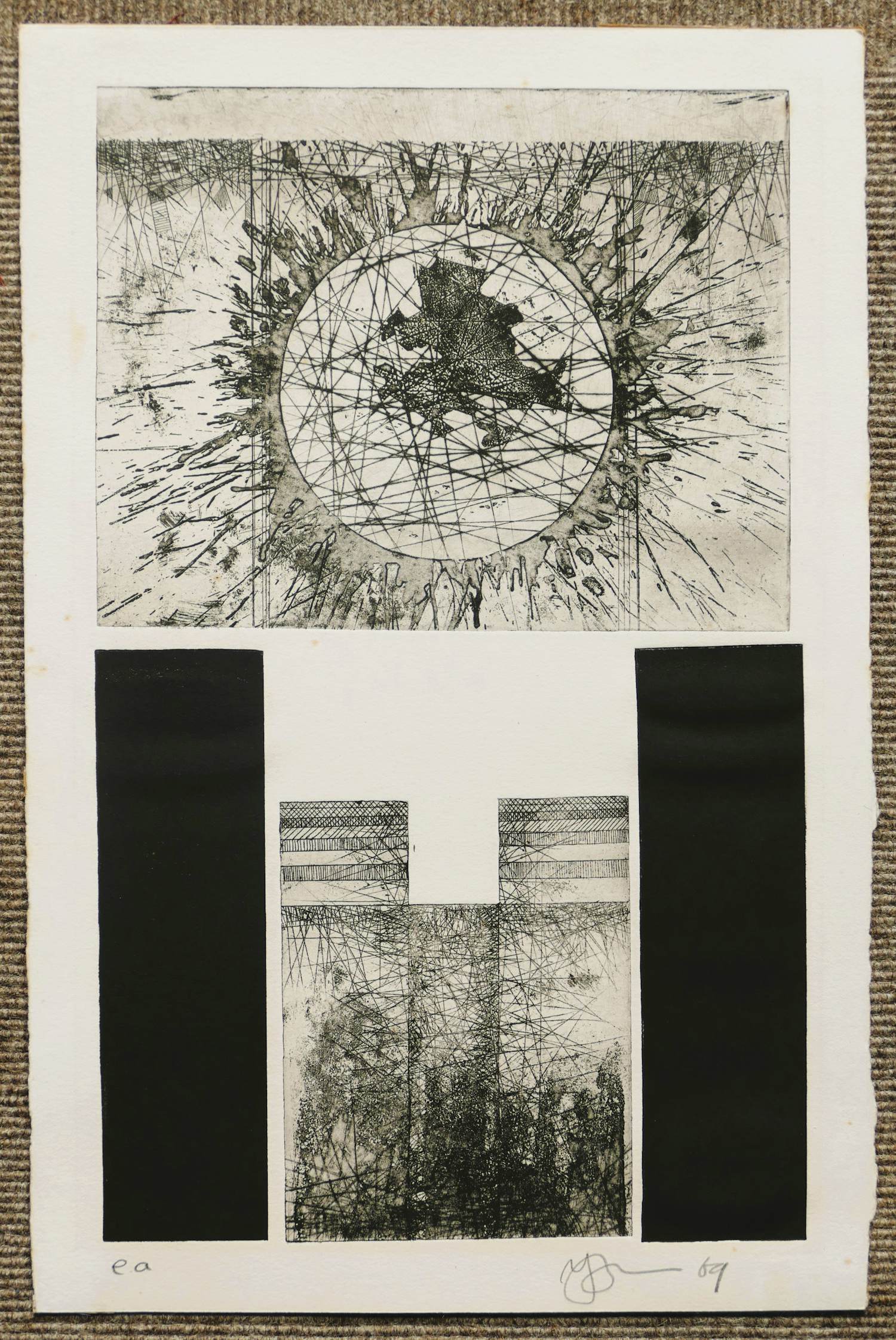 Jan Bernard Meinen - Ets - Ruimte compositie II kopen? Bied vanaf 35!