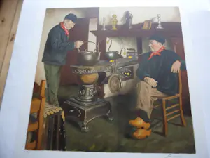 Lucien Van de Velde - Litho, Titel, "Interieur te Bokrijk ". kopen? Bied vanaf 20!
