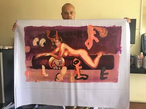 Peter Klashorst - Acrylverf op doek , “Monica Lewinsky” – 2018 – 60 x 105 cm kopen? Bied vanaf 350!