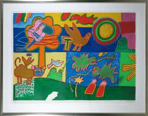 Corneille - Zeefdruk, Le bel été - Ingelijst (Groot) verkocht voor € 450!