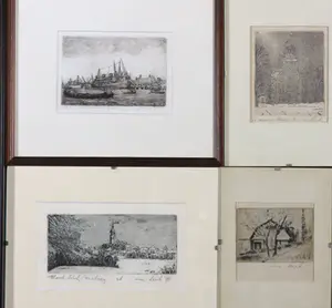 Marius de Jongere - en anderen - Lot van negen stuks ingelijst grafiek kopen? Bied vanaf 50!