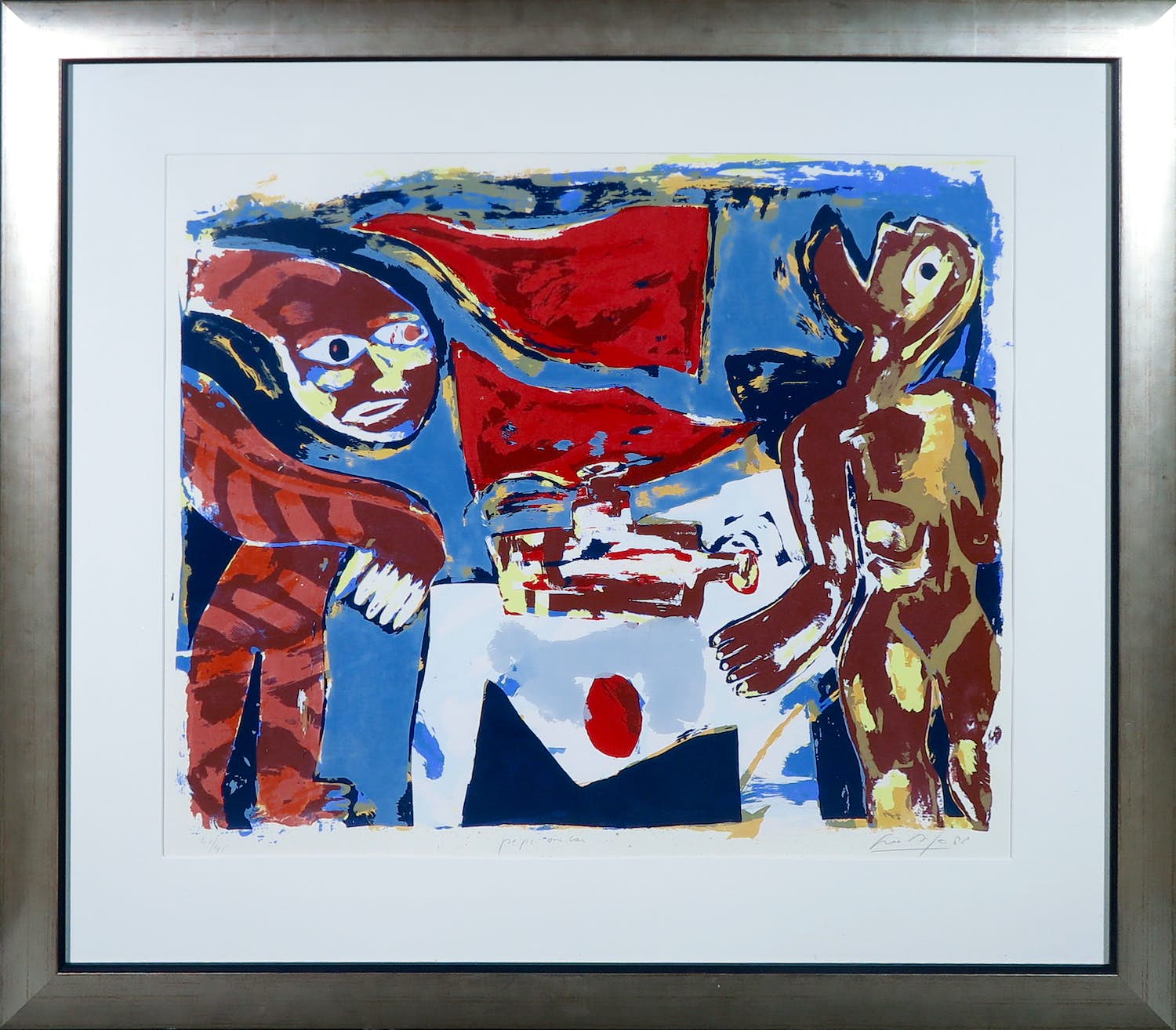 John Lie a Fo - Zeefdruk, Pal I Koe - Ingelijst verkocht voor € 50!