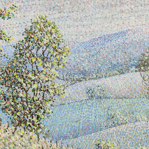 Niet of onleesbaar gesigneerd - Pointilistisch Landschap - J.C. van der Does kopen? Bied vanaf 1!