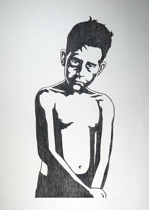 Mariska van Duffelen - Houtsnede, Zonder titel kopen? Bied vanaf 1!