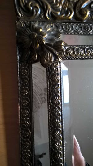 Curiosa - Latoenkoperen Spiegel / Stoffer en Blik - Hout, Koper kopen? Bied vanaf 1!