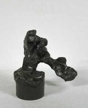 Ger Lataster - Krachtig bronzen plastiek, Hand vlag kopen? Bied vanaf 400!