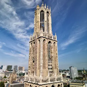 Pieter Devel - handingekleurd en uniek: Domkerk en Domtoren te Utrecht ca. 1730 kopen? Bied vanaf 229!