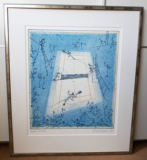 Ronald Tolman - Tennis, aquatint ets (mooi ingelijst) kopen? Bied vanaf 100!