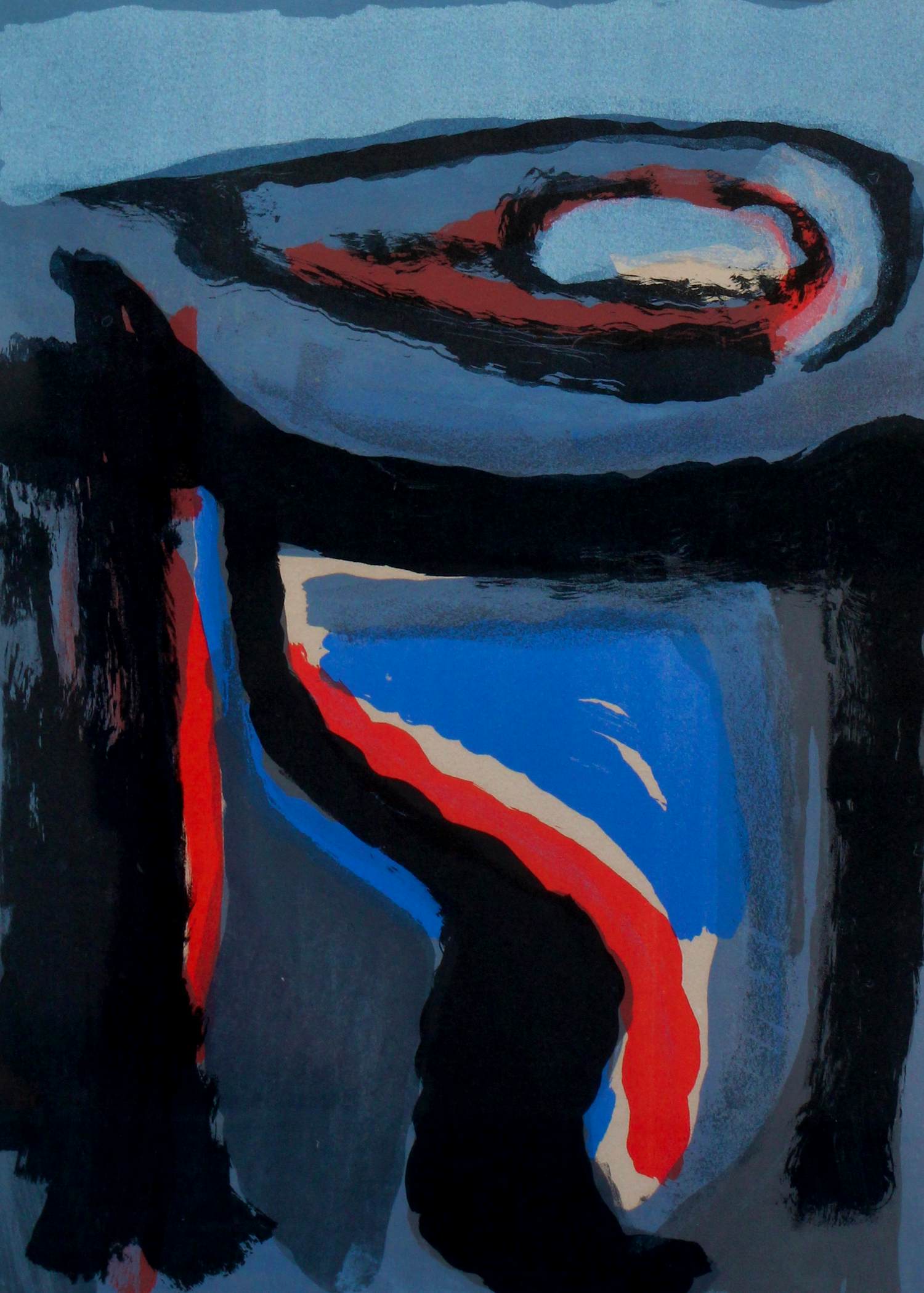 Bram van Velde - Ingelijste kleurenlitho: Compositie kopen? Bied vanaf 350!