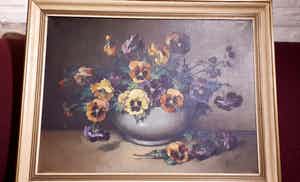 Joan van Gent - Stilleven met viooltjes verkocht voor € 75!