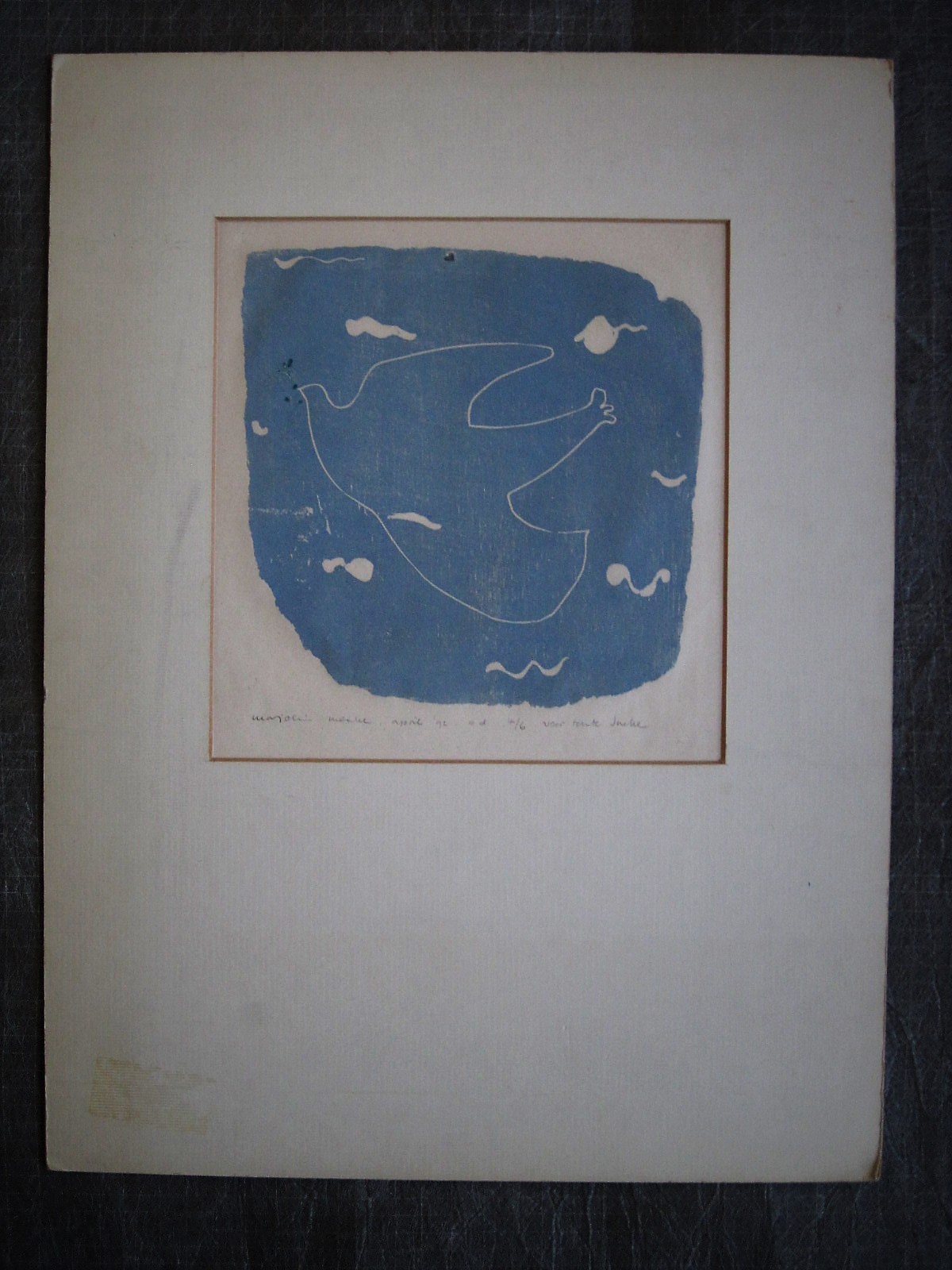 Marjolein Menke - zeer beperkte oplage 4/6 litho "Duif" gesigneerd  kopen? Bied vanaf 1!