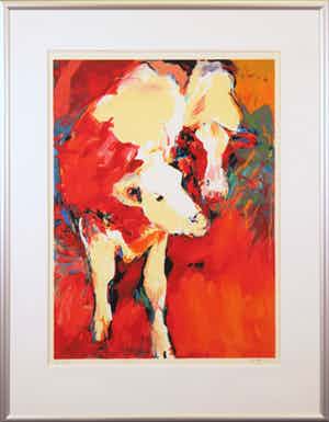 Gerda Elfring - Zeefdruk, Koeien - Ingelijst (Groot) verkocht voor € 50!