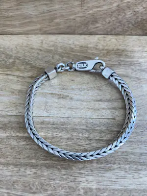 Zilveren armband met vierkante vossenstaart schakel kaufen? Bieten Sie von 59!