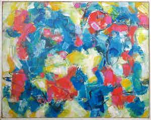 Christine Spierings - Olieverf op doek, Moving - Ingelijst (Groot) verkocht voor € 1!