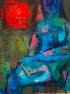 Buy Jan Battermann - Olieverf: vrouwenfiguur - 1960? Bid from 175!