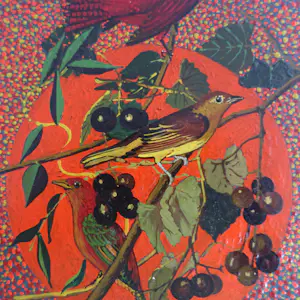 Bert Coppus - 3 vogels met druiventakken kopen? Bied vanaf 40!