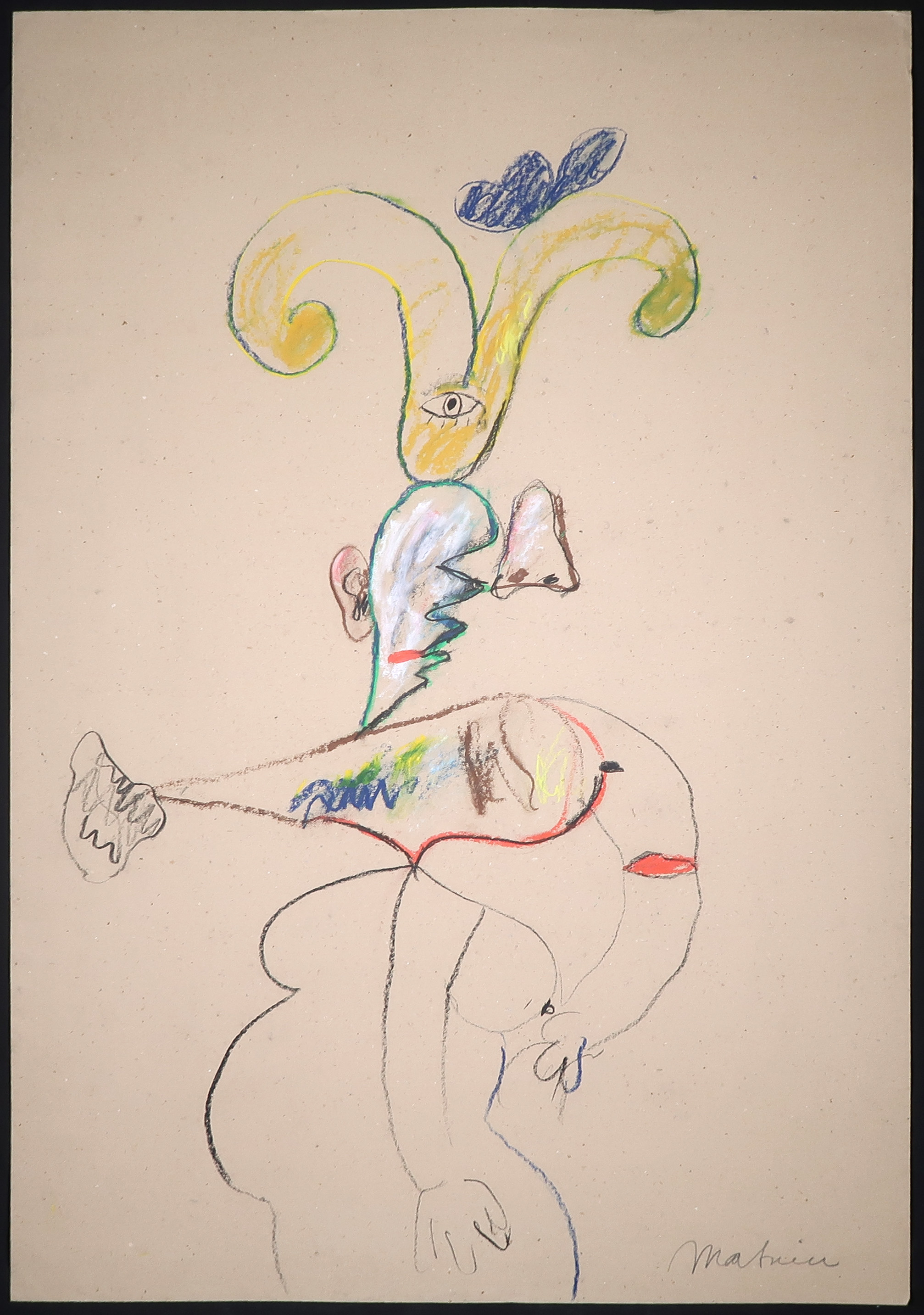 Anton Martineau - Krijttekening, Zonder titel (Groot) kopen? Bied vanaf 50!