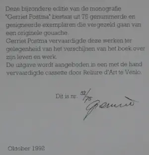 Gerriet Postma - Gouache incl gesigneerd boek kopen? Bied vanaf 475!