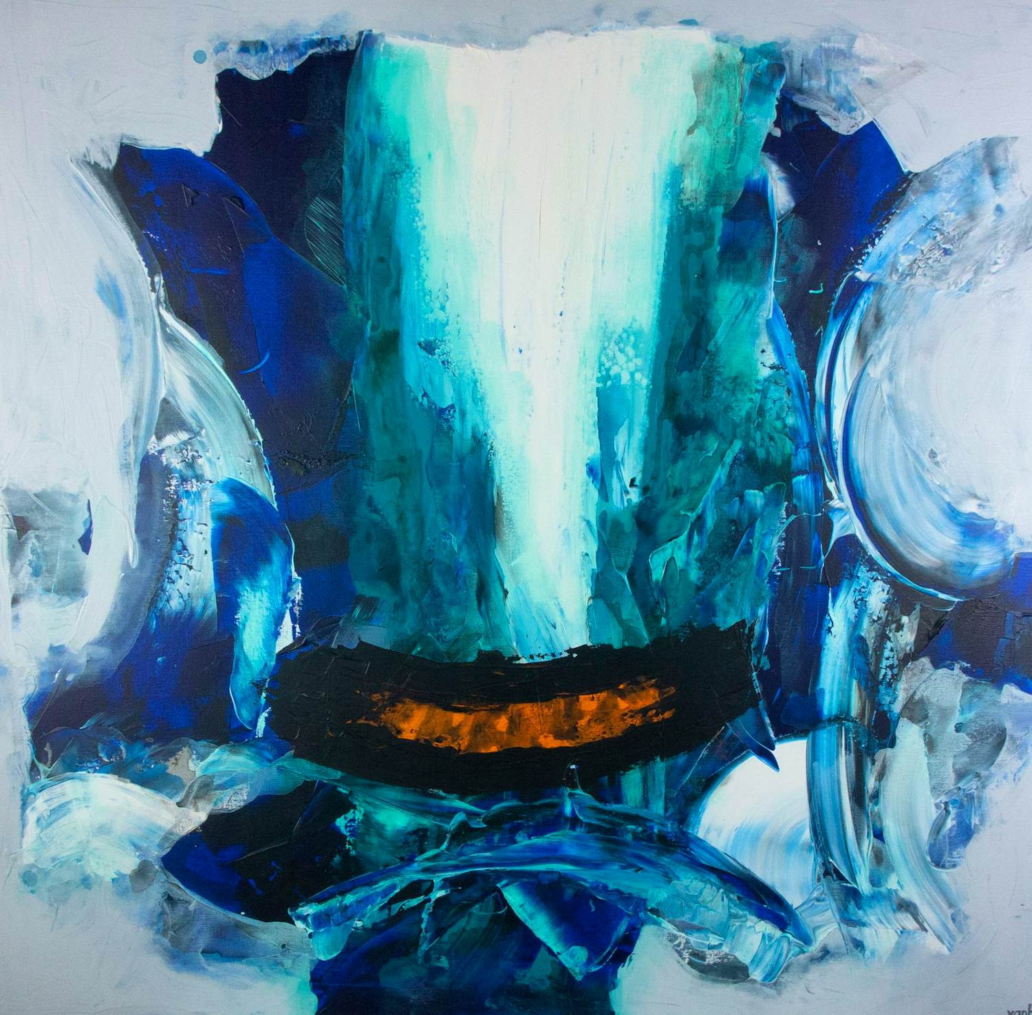 Hans Vanhorck - Acryl op doek, Blue flow (Groot) verkocht voor € 100!
