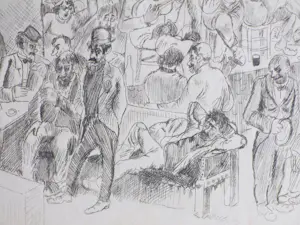 Tonny Kristians - Kwartet-optreden in het café - Tekening kopen? Bied vanaf 60!