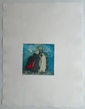 Michel van Overbeeke - handgesigneerde ets | 'Aware - away II' | 1996 kopen? Bied vanaf 75!