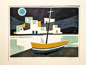 Gijs van Koppenhagen - Nieuwe Haagse school - volle maan aan de kust - zeer kleine oplage (1/25) kopen? Bied vanaf 58!