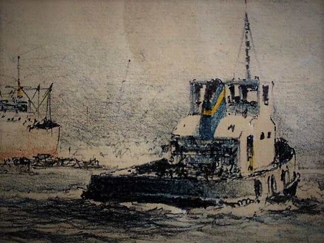 Marius de Jongere - Pracht Aquarel "bedrijvigheid in Rotterdamse Maashaven" gesigneerd kopen? Bied vanaf 1!