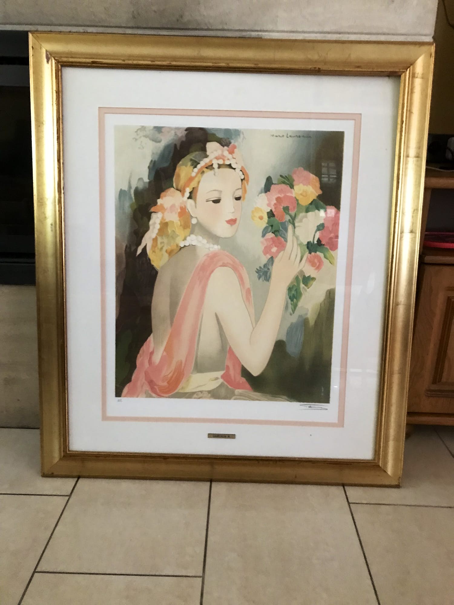 Marie Laurencin - Bodemprijs : (naar (Frans, 1885-1956), "La Dame et le Bouquet", ca. 1980, litho, verkocht voor € 229!