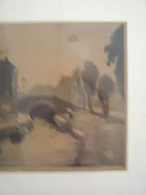 Ype Wenning - Oudewater, dorpsgezicht met bruggetje en man in boot. kopen? Bied vanaf 25!