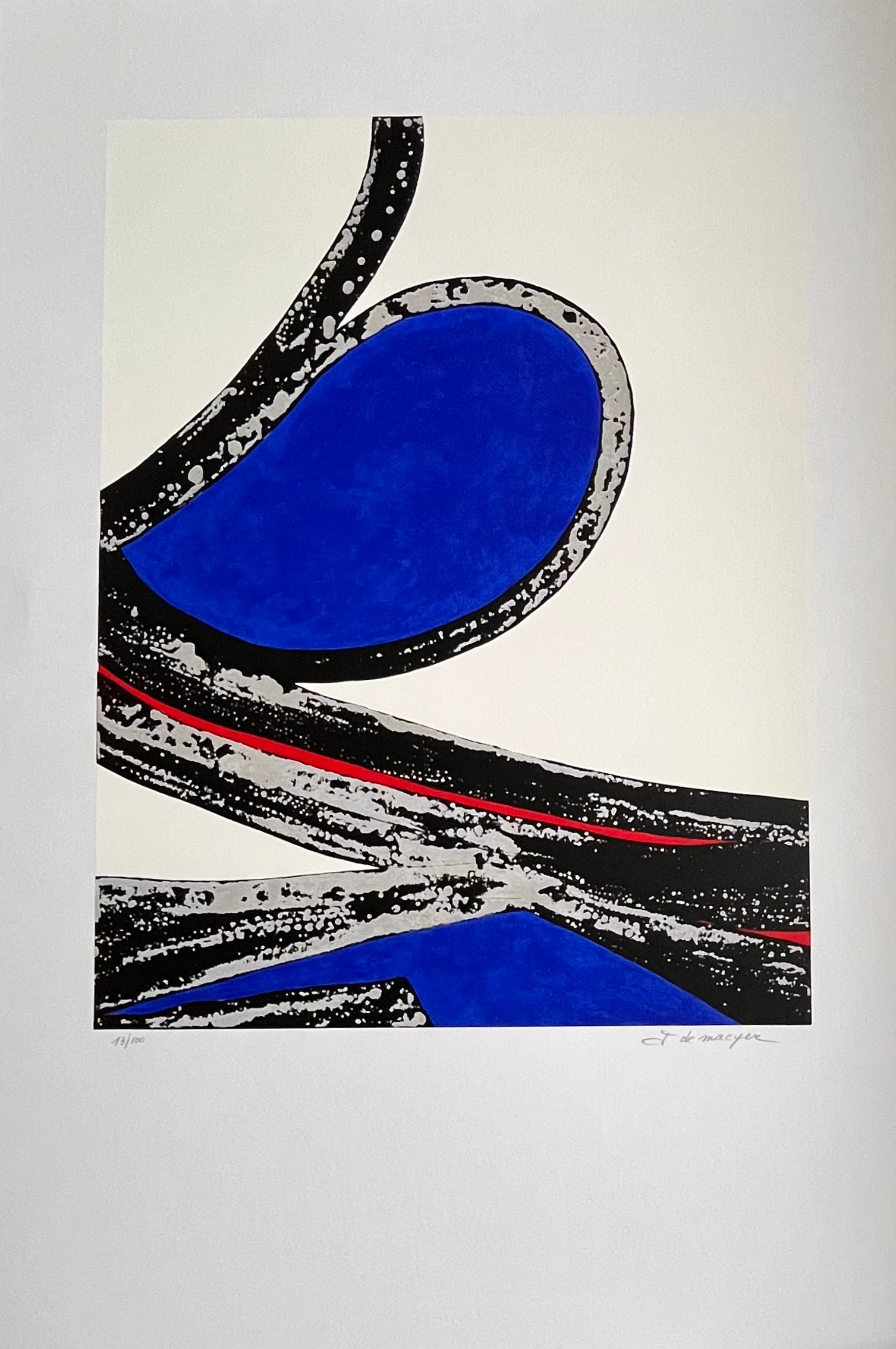 Buy Jacky De Maeyer - Grote gesigneerde lithografie - "Textile Fiber" - 13/100? Bid from 75!
