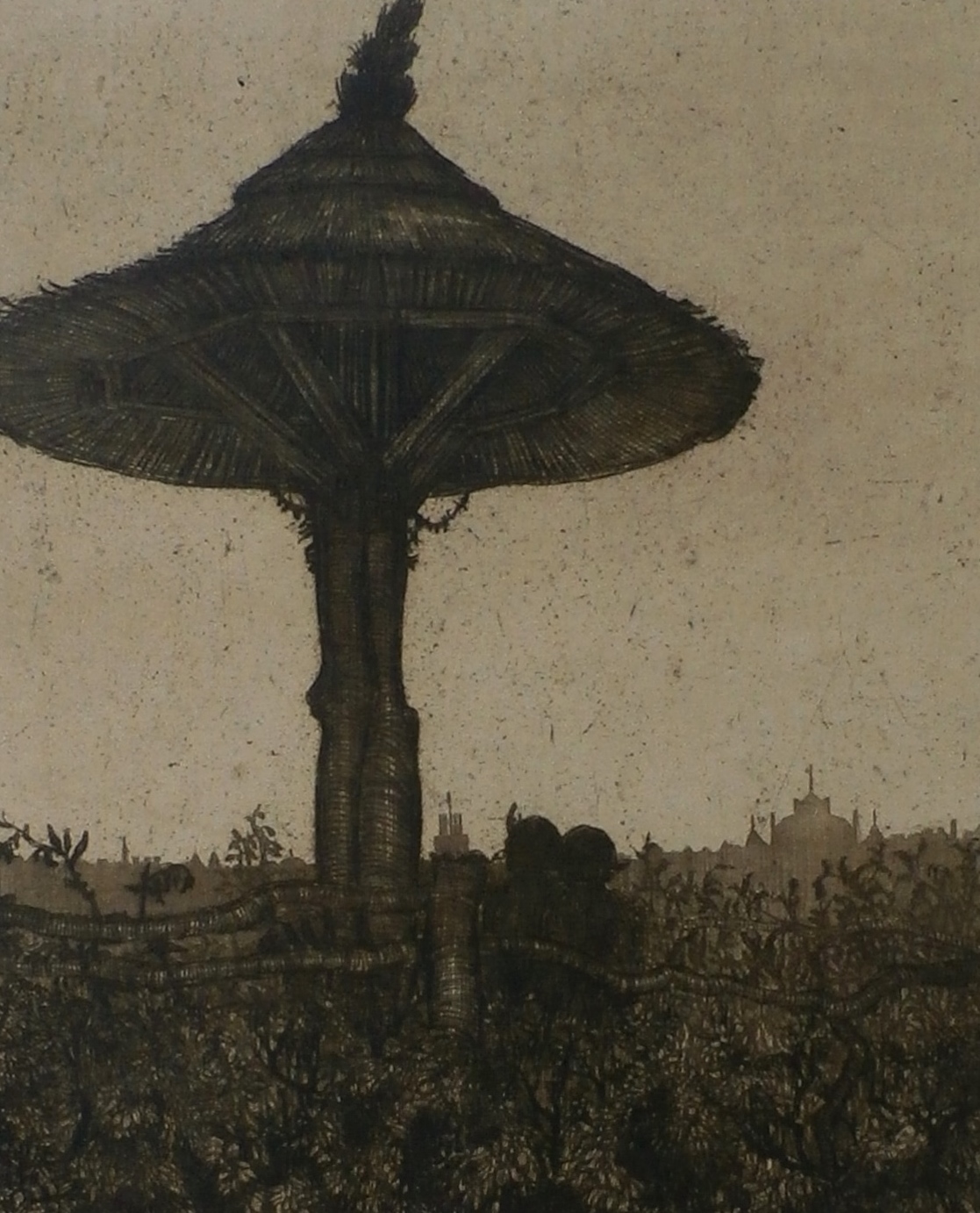 Arend Hendriks - Ets: De Paraplu kopen? Bied vanaf 40!