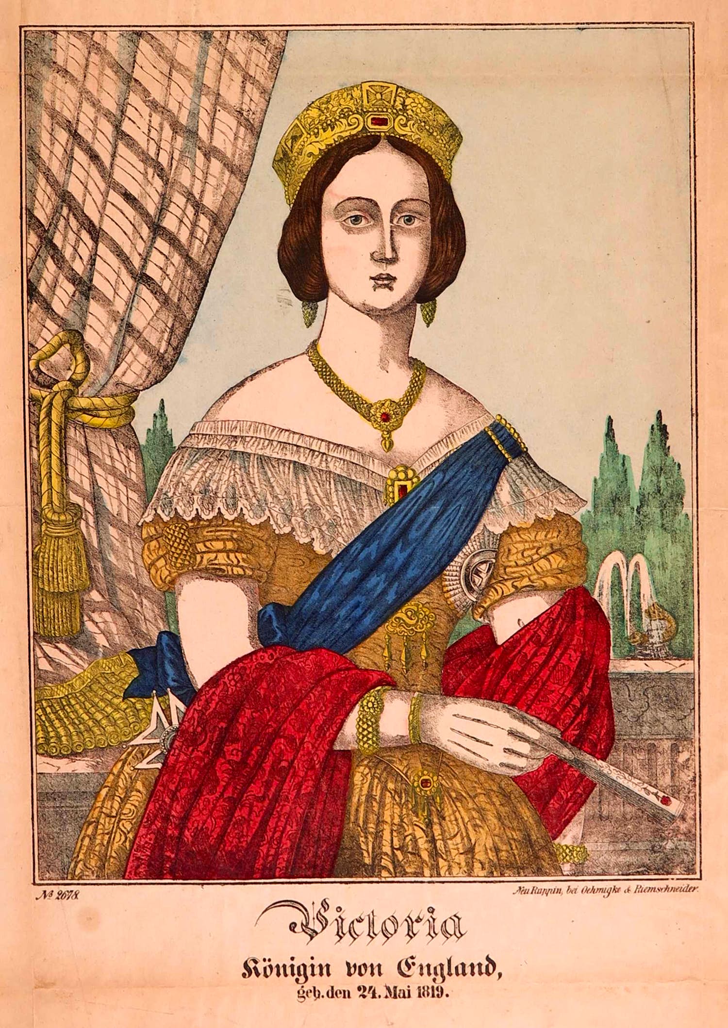 Niet of onleesbaar gesigneerd - Litho ca. 1850, Victoria (uitgever: Oehmigke & Riemschneider te Neu Rappin) kopen? Bied vanaf 1!