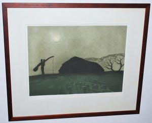 Tjeerd Bottema - Maannacht op de Veluwe - ets/aquatint in zeer goede staat kopen? Bied vanaf 125!