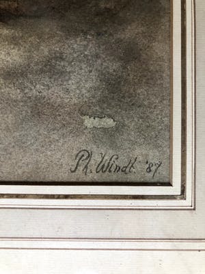 Philip Windt - Zittende dame met een mand - Aquarel uit 1887, Fraai Ingelijst kopen? Bied vanaf 320!