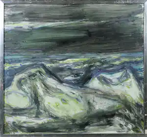 Willem Ernst van Boven - Olieverf op doek, Dreiging aan zee - Ingelijst verkocht voor € 1!