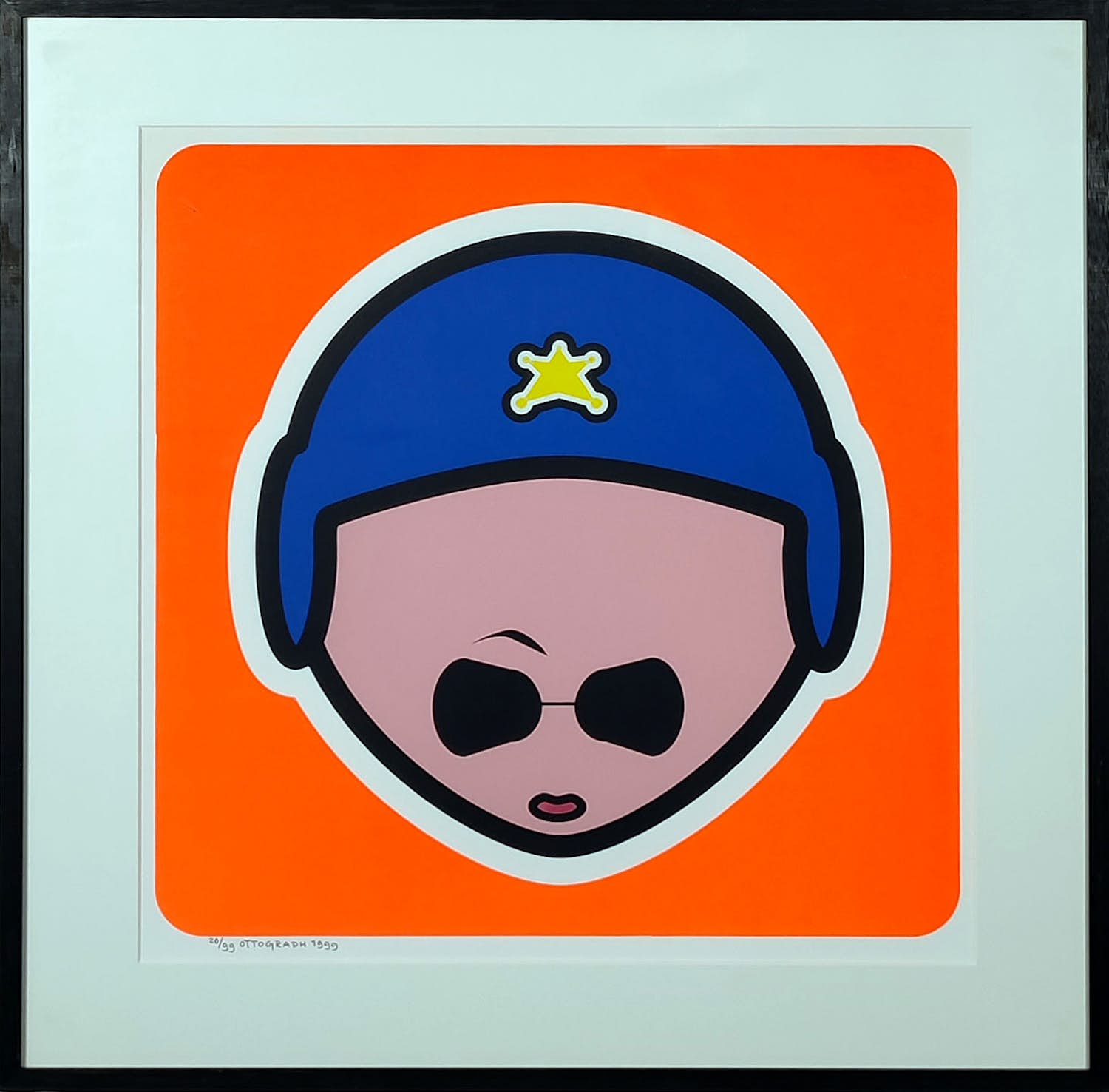 Ottograph - Zeefdruk, Zonder titel Oranje - Ingelijst kopen? Bied vanaf 40!