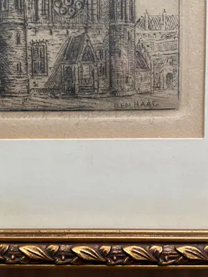 Eugene Rensburg - Originele ets Binnenhof / Ridderzaal Den Haag 1930 kopen? Bied vanaf 20!