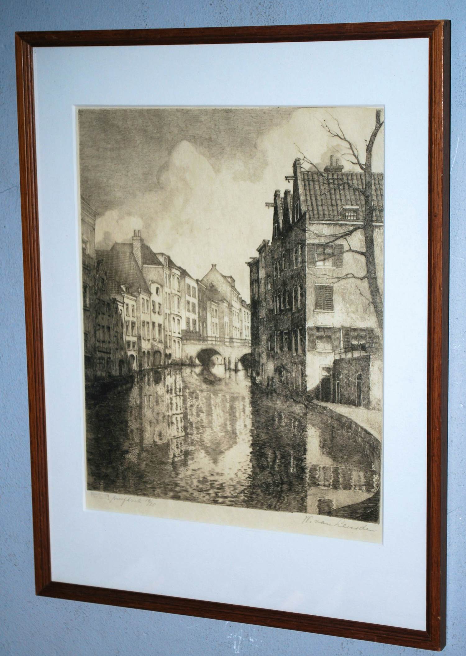 Willem van Leusden - Utrecht, bij Flora's hof - ets, genummerde proefdruk kopen? Bied vanaf 90!