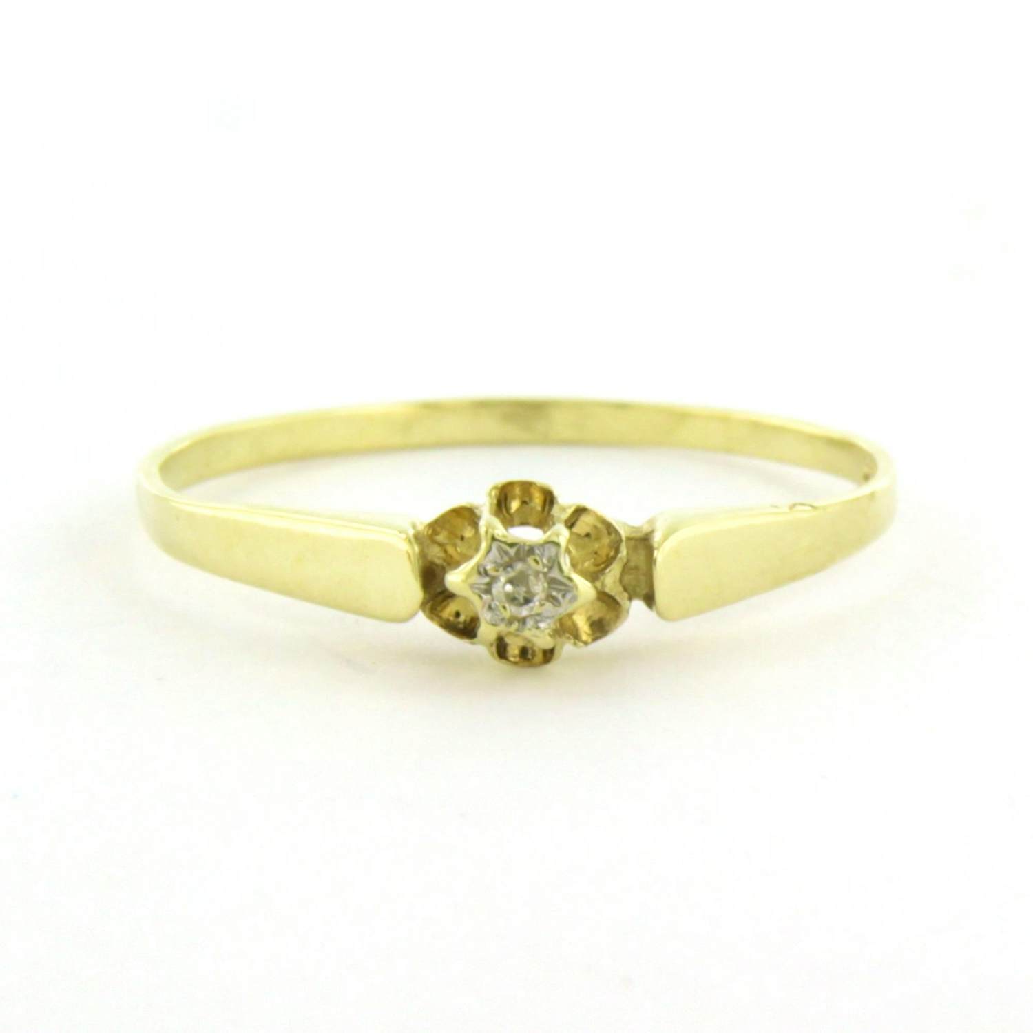 14k bicolour gouden ring met single cut geslepen diamant tot. 0.01ct kopen? Bied vanaf 110!