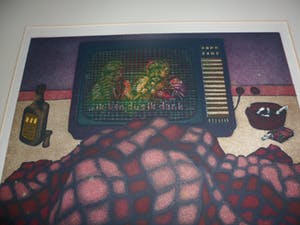 Helen van der Deen - Ets/Aquatint, Serie "van uit mijn slaapzak gezien IX". kopen? Bied vanaf 30!