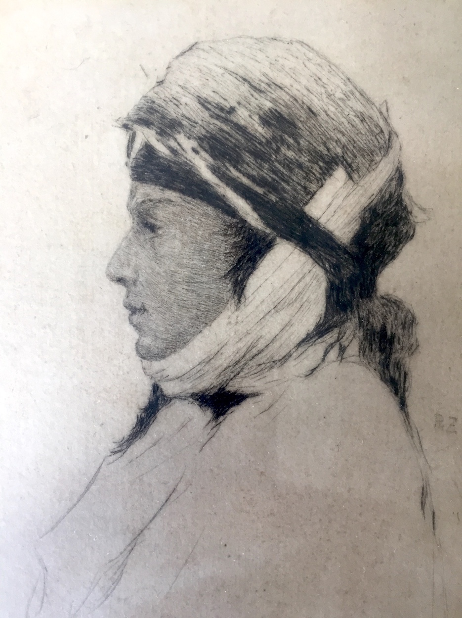 Philip Zilcken - Ets - Portret van een Noord - Afrikaan kopen? Bied vanaf 65!