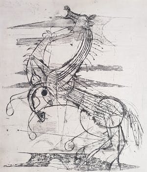 Johnny Friedlaender - Deux Chevaux, aquatint ets kopen? Bied vanaf 95!