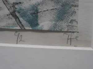 Niet of onleesbaar gesigneerd - Link Gallery - Grote handgekleurde Litho - slechts 2 exemplaren! - gesigneerd kopen? Bied vanaf 1!